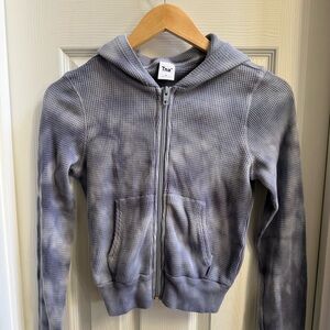 Aritzia Tna Waffle Full Zip Hoodie Tye-die Purple Women’s XS Athlesisure Comfy